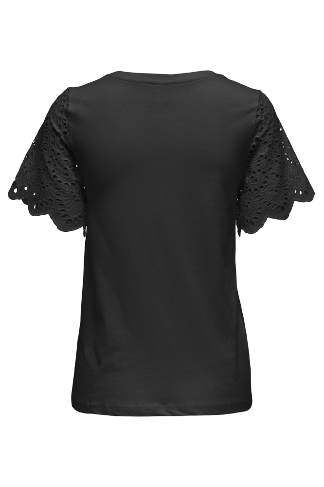 ONLEBBA LIFE S/S LACE TOP JRS 15324887 BLACK/RILLY FLOWERY